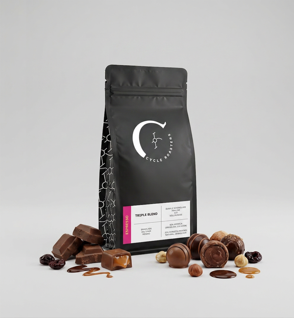 Triple Blend Espresso – dunkle Schokolade und Praline, 80 % Arabica und 20 % Robusta