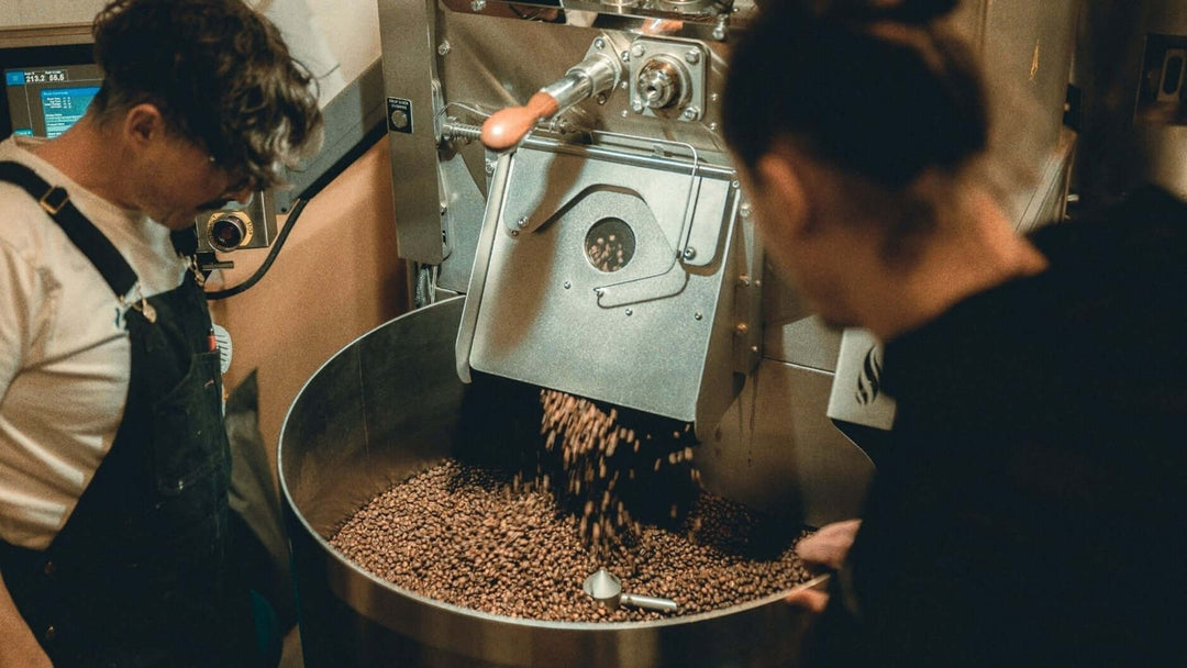 Philip & Sergey von den Cycle Roasters am Kaffeeröster für Specialty Coffee