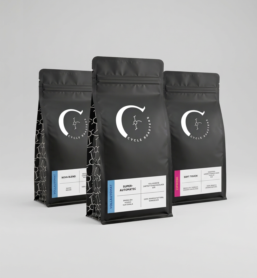 Vollautomaten Probierset von Cycle Roasters: Soft Touch, Superautomatic und Nova Blend