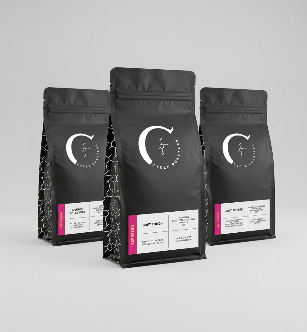 Espresso Single Origin Probierset von Cycle Roasters: Nordic Dolce Vita, Soft Touch und Soto Coffee
