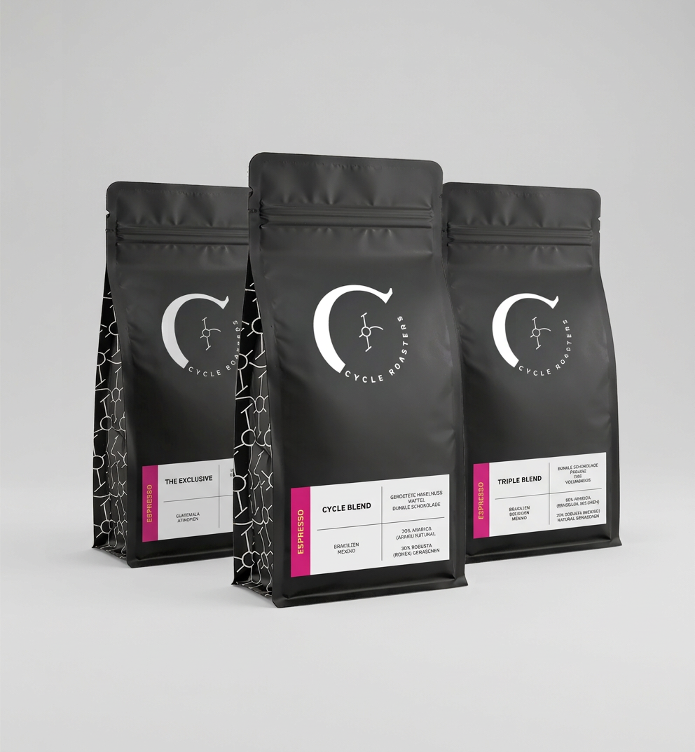 Espresso Blend Probierset von Cycle Roasters: Cycle Blend, The Exclusive und Triple Blend