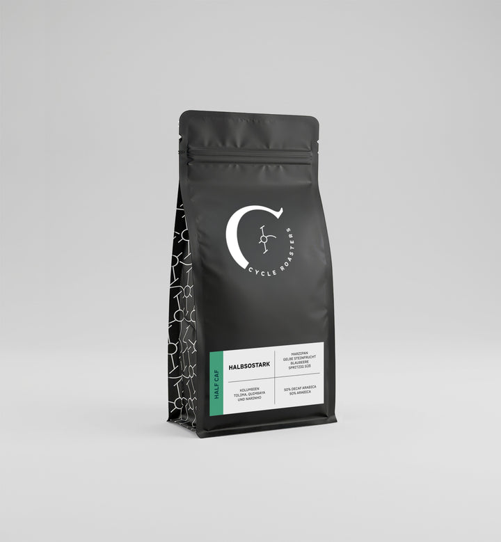 Kaffeetüte Halbsostark von Cycle Roasters, Specialty Coffee mit weniger Koffein